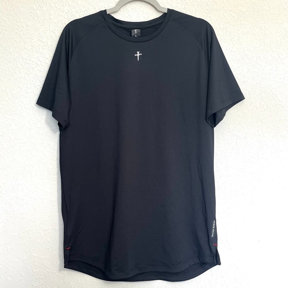 Three Nails Mens Activewear Shirt Size XL Cross Logo Gym Performance Athleisure